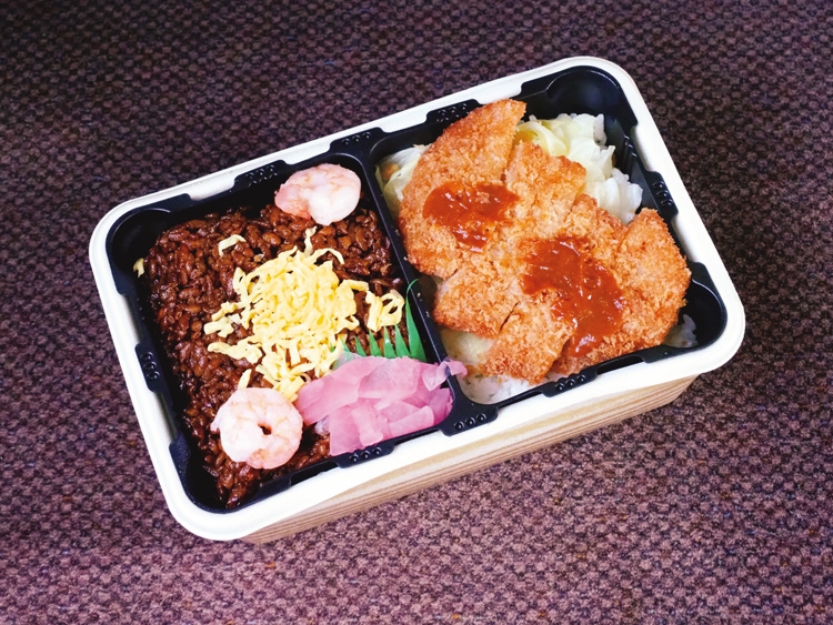 岡山駅「あったか岡山名物えびめしとデミカツ丼」