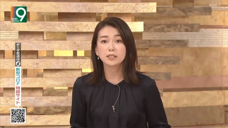 和久田麻由子アナは夜の顔に（NHK「ニュースウオッチ9」より）