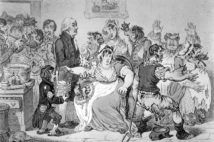 牛痘を用いた天然痘の予防接種に殺到する人々を描いたイギリス人画家の風刺画(写真/AFLO)