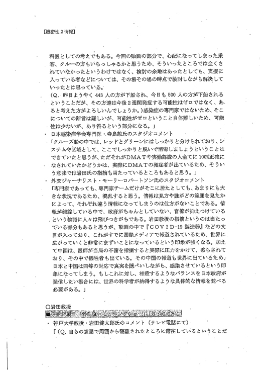 『スッキリ』の内容などを記録した文書