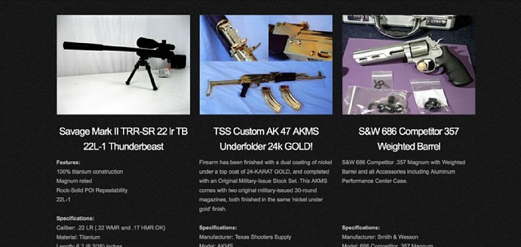 「ダークウェブ」のサイトには拳銃が売られていた