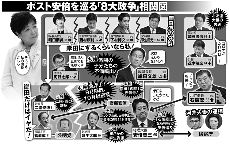 ポスト安倍を巡る「8大政争」相関図