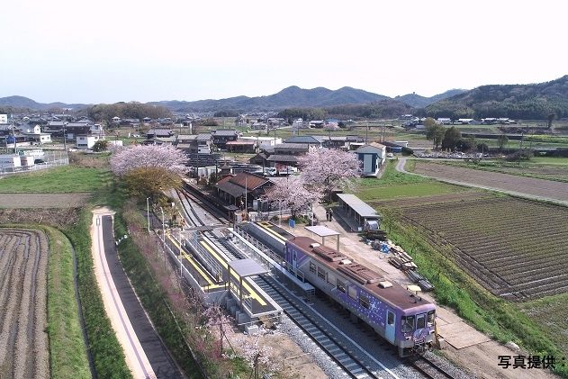 北条鉄道・法華口駅の行き違い設備