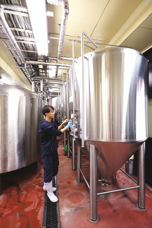 国の登録有形文化財に指定されている土蔵でビール醸造が行われている