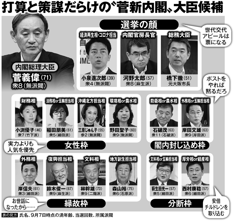 打算と策謀だらけの“菅新内閣”大臣候補