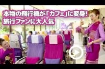 【動画】本物の飛行機が「カフェ」に変身！　旅行ファンに大人気