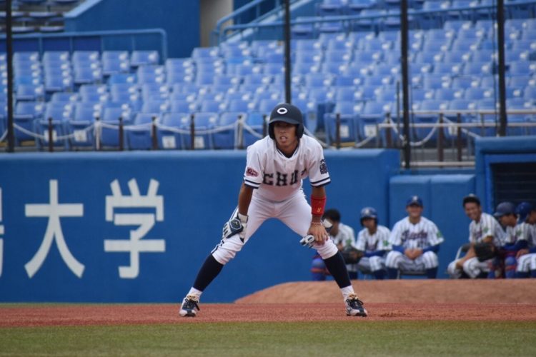 スピードスターの中央大学・五十幡亮汰外野手（写真提供／中大硬式野球部）