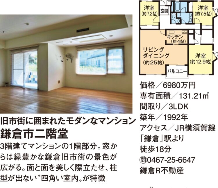 旧市街に囲まれたモダンなマンション「鎌倉市二階堂」