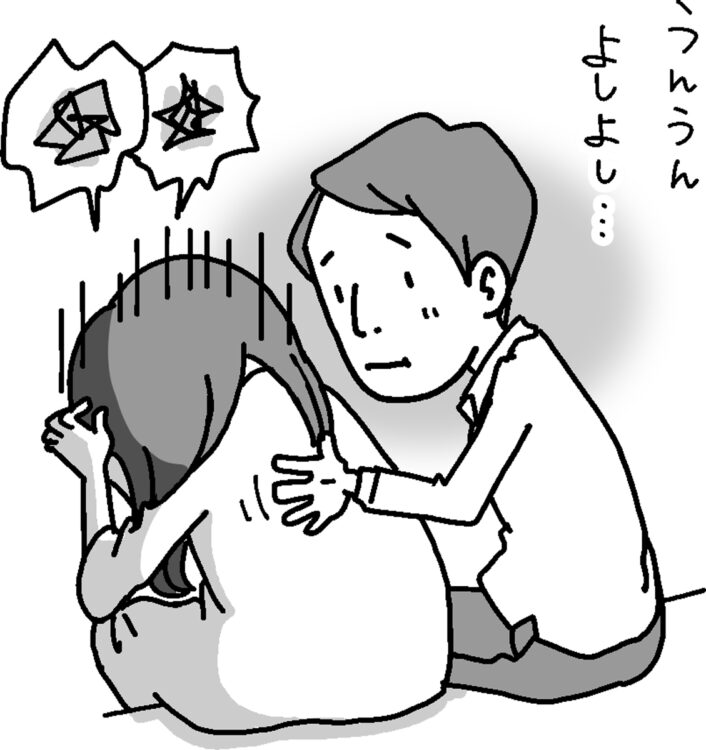 落ち込む妻の力になることができれば（イラスト／尾代ゆうこ）