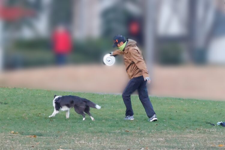 犬を連れ元気に散歩していた渡辺謙