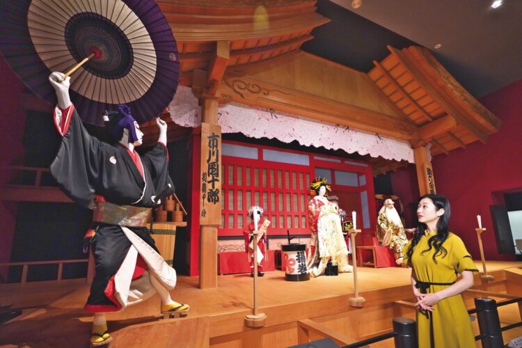 「助六の舞台」（模型）復元年代18世紀後半、縮尺1／1江戸歌舞伎の舞台