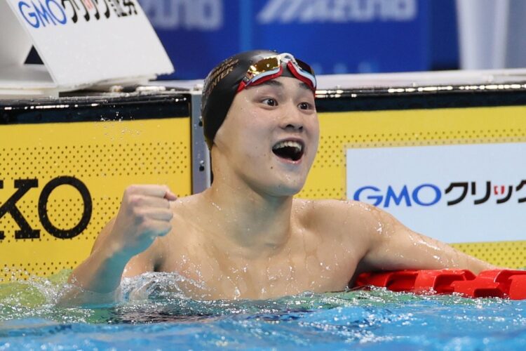 競泳・平泳ぎのホープ、佐藤翔馬選手。伸び盛りの19才に期待（時事通信フォト）