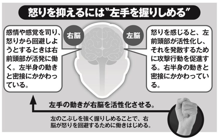 左手を握りしめるのが怒りを抑えるのに有効なわけ