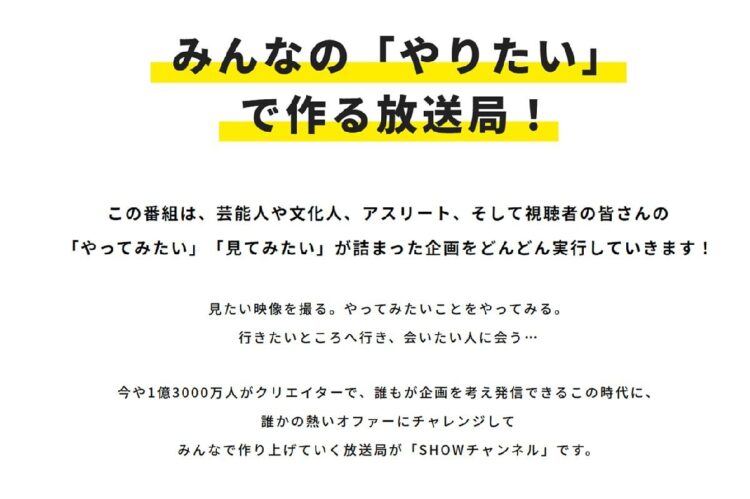 櫻井翔がメインの『1億3000万人のSHOWチャンネル』（公式HPより）