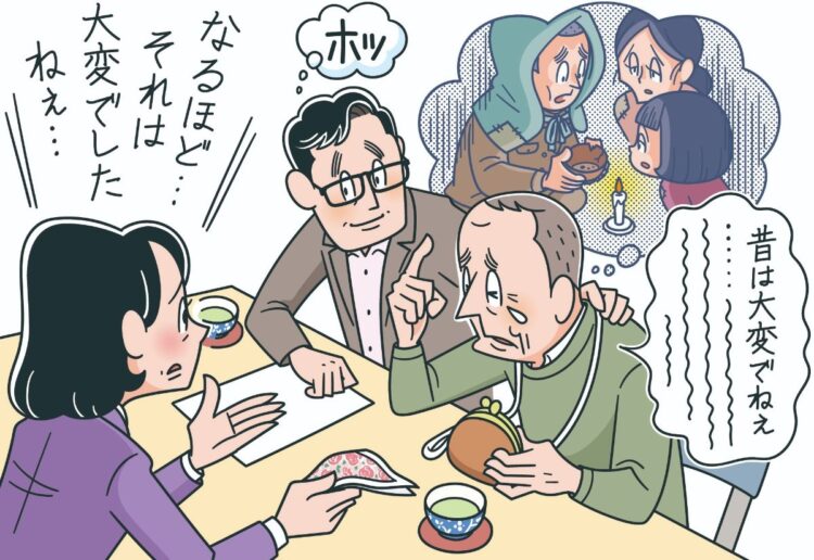 いいケアマネと出会うことが大切(イラスト／河南好美）