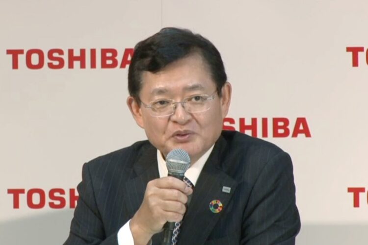 東芝の車谷暢昭社長（時事通信フォト）