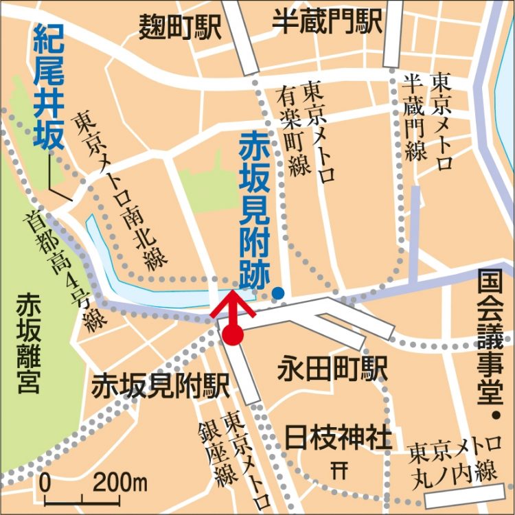 赤坂見附周辺の地図（地図製図／タナカデザイン）