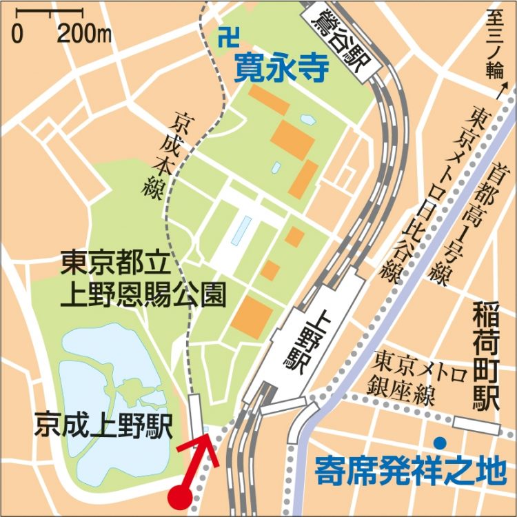 上野公園周辺地図（地図製作／タナカデザイン）