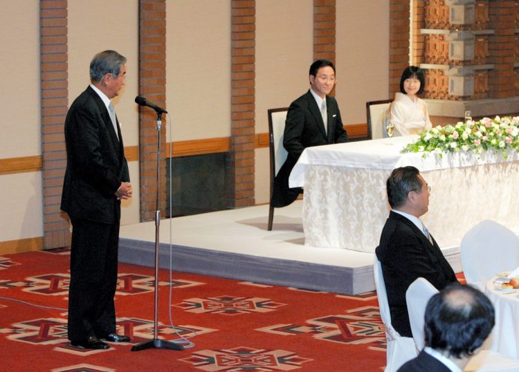 黒田清子さんの披露宴（時事通信フォト）