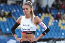 陸上・女子4×400mリレーに出場するドイツ代表のアリカ・シュミット選手(写真/aflo)