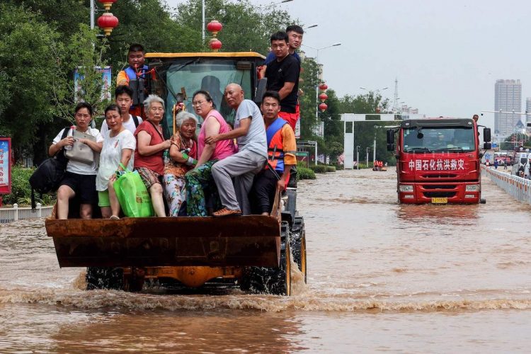 河南省を襲った7月の洪水被害は広範囲に及んだ（AFP=時事）