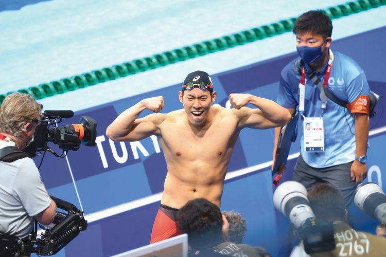 競泳男子・男子200メートルバタフライ
で銀メダルを獲得した（写真／日本雑誌協会代表撮影： 松永卓也）