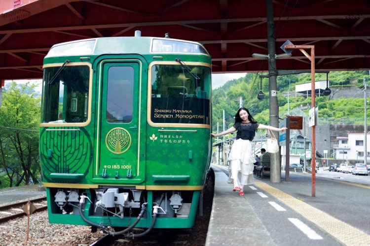 3両編成で車両ごとに季節のテーマが設けられ、それぞれ趣が異なるデザイン、インテリアに（写真は1号車）