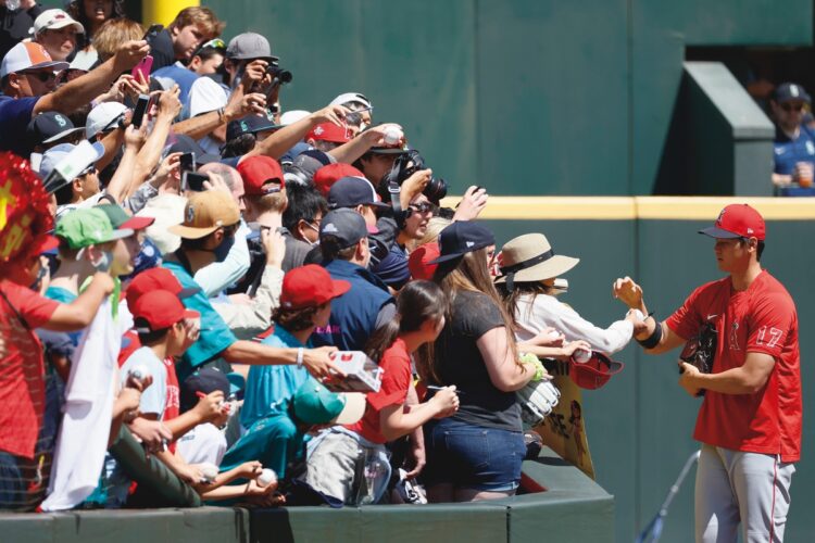 7月11日のマリナーズ戦。2番DHで出場（Getty Images）