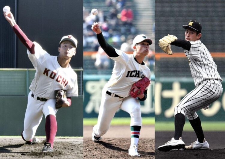 プロ注目の「高校BIG3」といってもイマドキの高校生だ（左から森木、小園、風間）