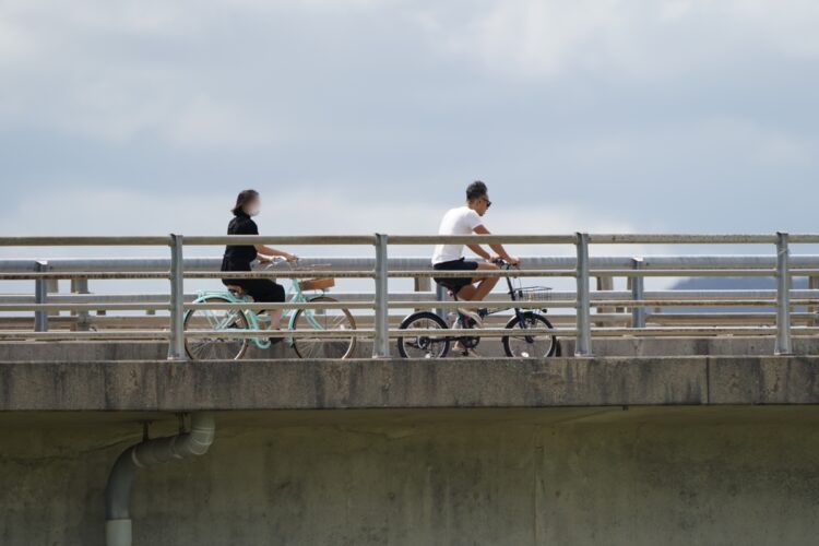 東京では見られない海老蔵の自転車デート