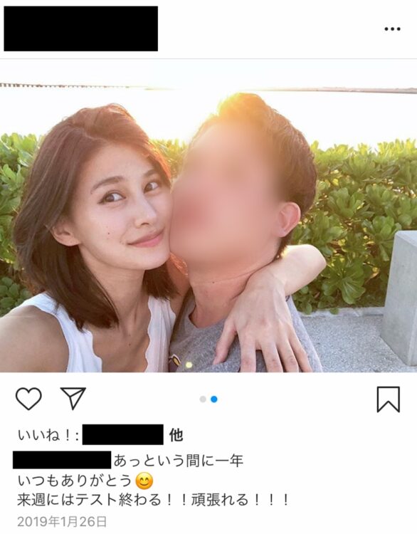 男性と親密なショットも（当時の松野未佳氏のインスタグラムより）