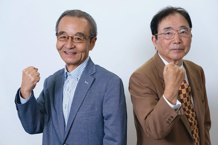  30年以上に及び論争を続けてきた大槻義彦（右）、韮澤潤一郎両氏
