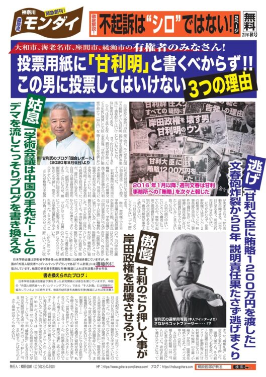 郷原氏が作成したチラシ