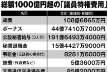 総額1000憶円超の「議員特権費用」