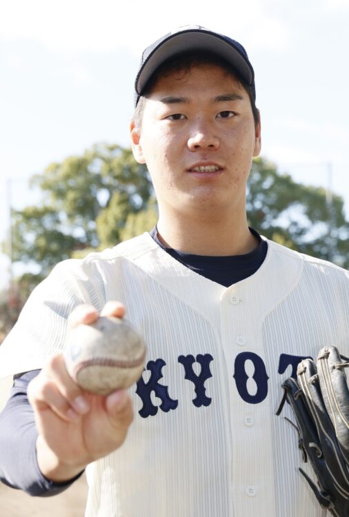 京都大学の3年生投手・水口創太選手（撮影／木村圭司）