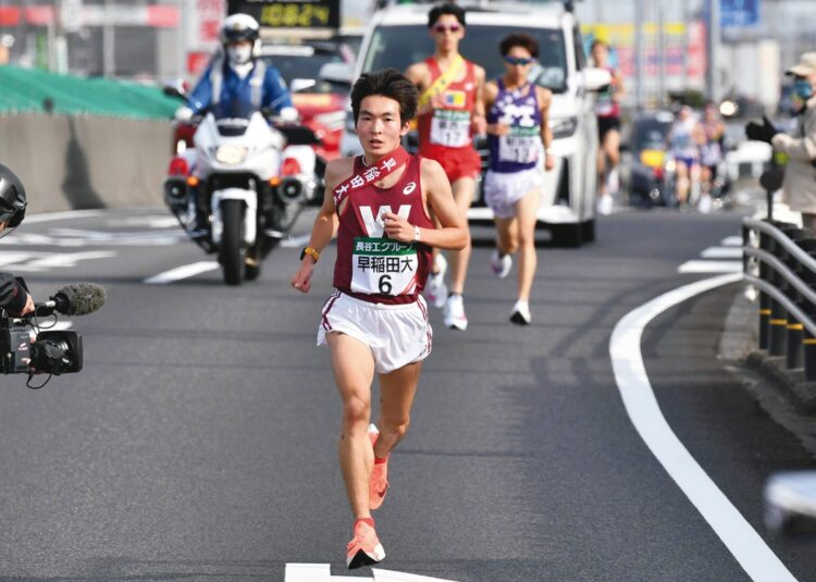 太田直希とともに、早稲田が誇る駅伝“Wエース”の一角を担う中谷雄飛。「全日本の悔しさを箱根で晴らしたい」と意気込む（時事通信フォト）