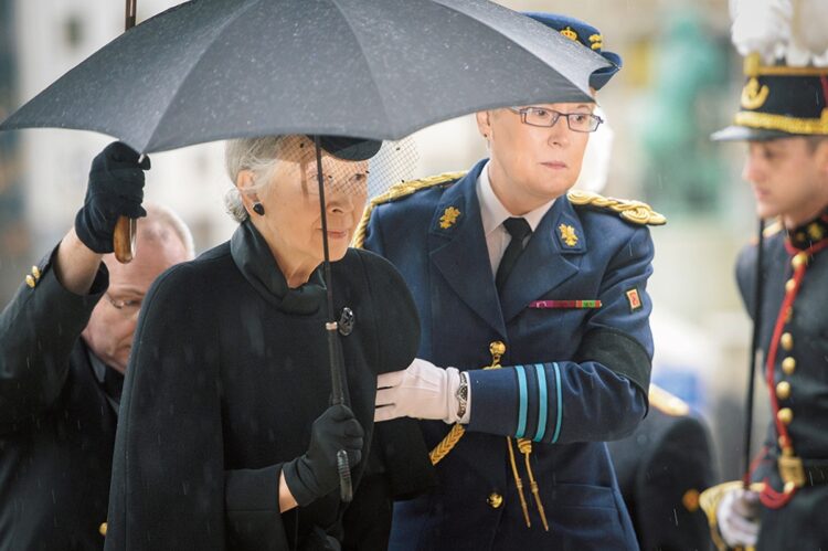 2014年12月12日、ベルギー王妃の葬儀にて（時事通信フォト）