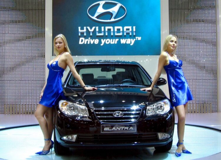 現代（ヒョンデ）自動車はモスクワ国際モーターショーにも出展（EPA＝時事）