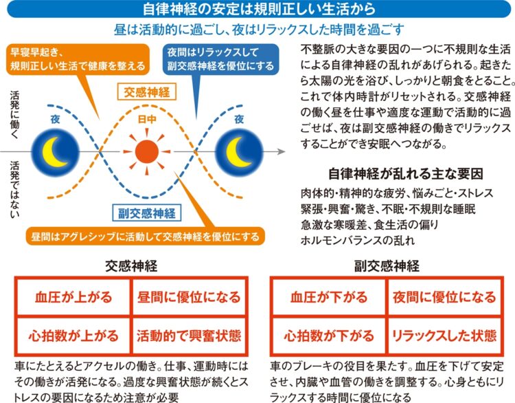 自律神経の安定は規則正しい生活から