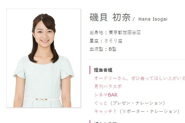 3月末で中京テレビを退社してフリーになる磯貝初奈アナ(写真は中京テレビHPより)