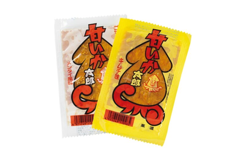 甘いか太郎　33円／菓道──メンタイ風味、キムチ味の2種あり