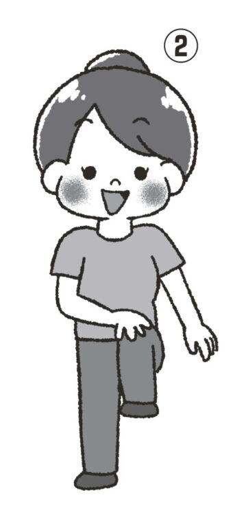 左太ももも上げる