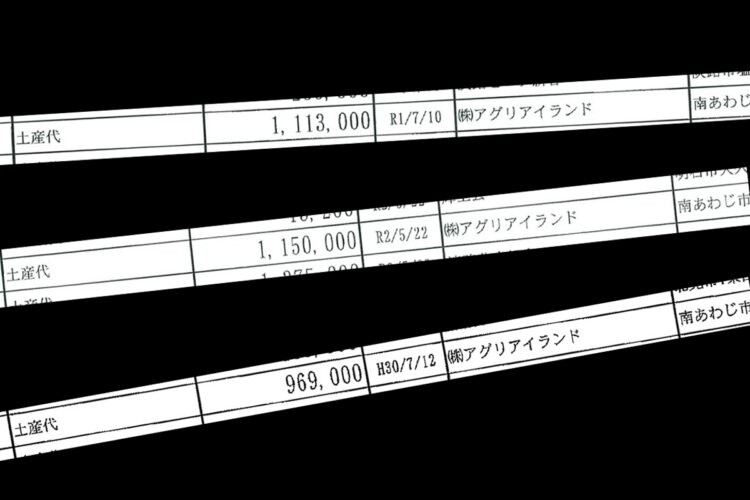 100万円分の玉ねぎとはいったい…（写真は西村氏の政治資金収支報告書）