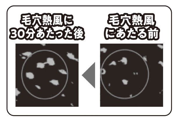 熱風が毛穴を開いてしまう