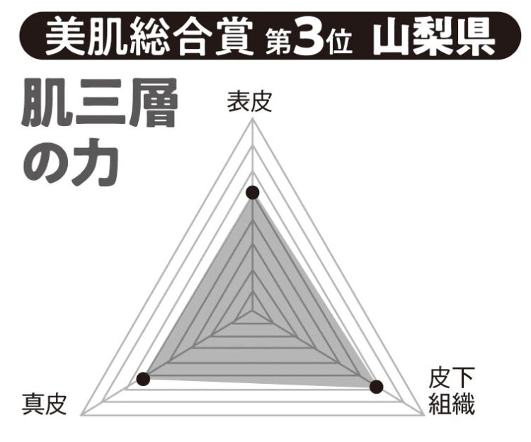 美肌総合賞第3位：山梨県