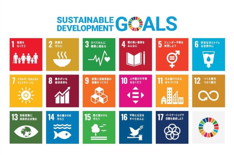 国連（UN）が定めている「持続可能な開発目標」（SDGs）の17目標［国際連合ホームページより］（時事通信フォト）
