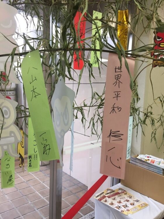 栃ノ心や一山本の短冊も注目されていた