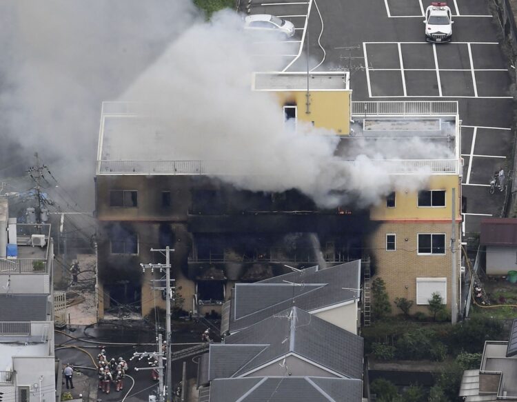 36人もの命が失われた京都アニメーション放火殺人事件（2019年。写真／共同通信社）