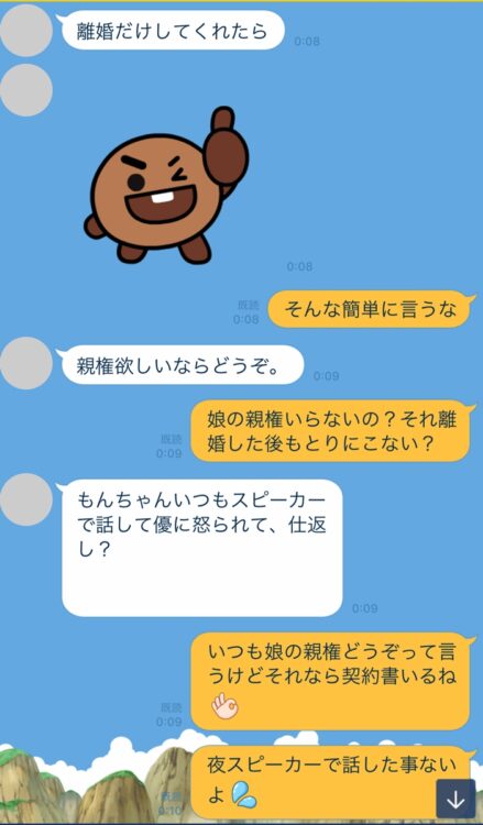 LINEで「離婚」に関するやりとりもかつてあった