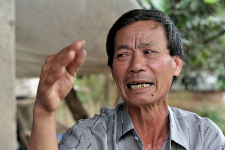 虐殺事件に遭遇したグエン・タン・ランさん（2014年2月、写真／村山康文）